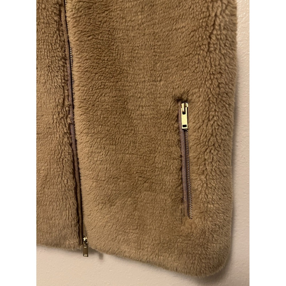 J. Crew Excursion‎ Vest Faux Fur Plush Zip Camel Tan Light Brown Lined Womens XS - Picture 5 of 12